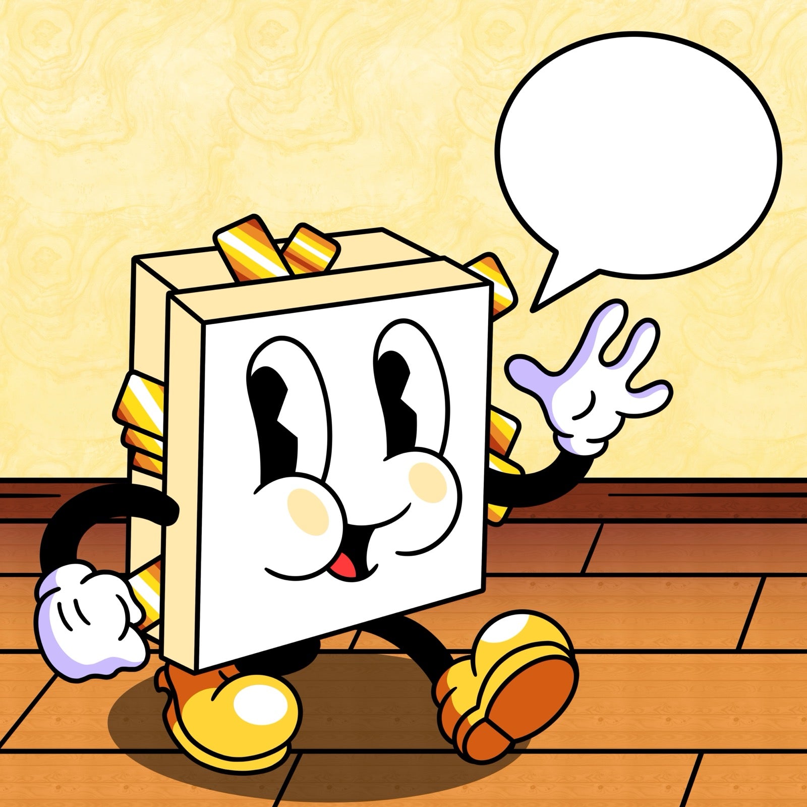 Sorty, the Organize Your Cards mascot, waving